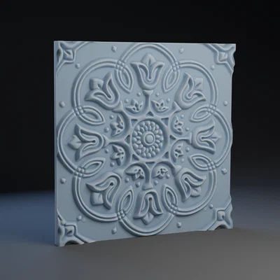 Gạch Trang Trí Nghệ Thuật Phong Cách Tây Ban Nha - File In 3D
