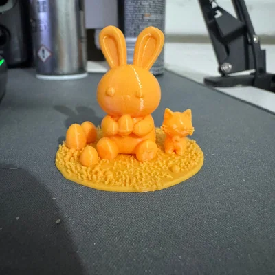 Mô hình in 3D thỏ và mèo đáng yêu trang trí bàn làm việc