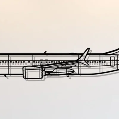 Mô hình trang trí tường máy bay Boeing 737 (Wall Art) độc đáo