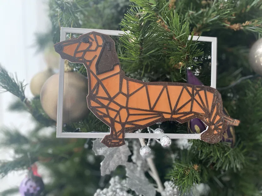 Mô hình trang trí chú chó Dachshund hình học - Ý tưởng quà tặng độc đáo - Image 1