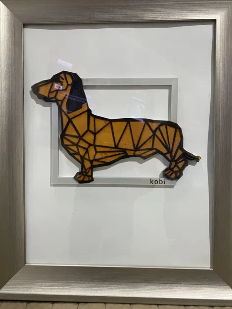 Mô hình trang trí chú chó Dachshund hình học - Ý tưởng quà tặng độc đáo - Image 2