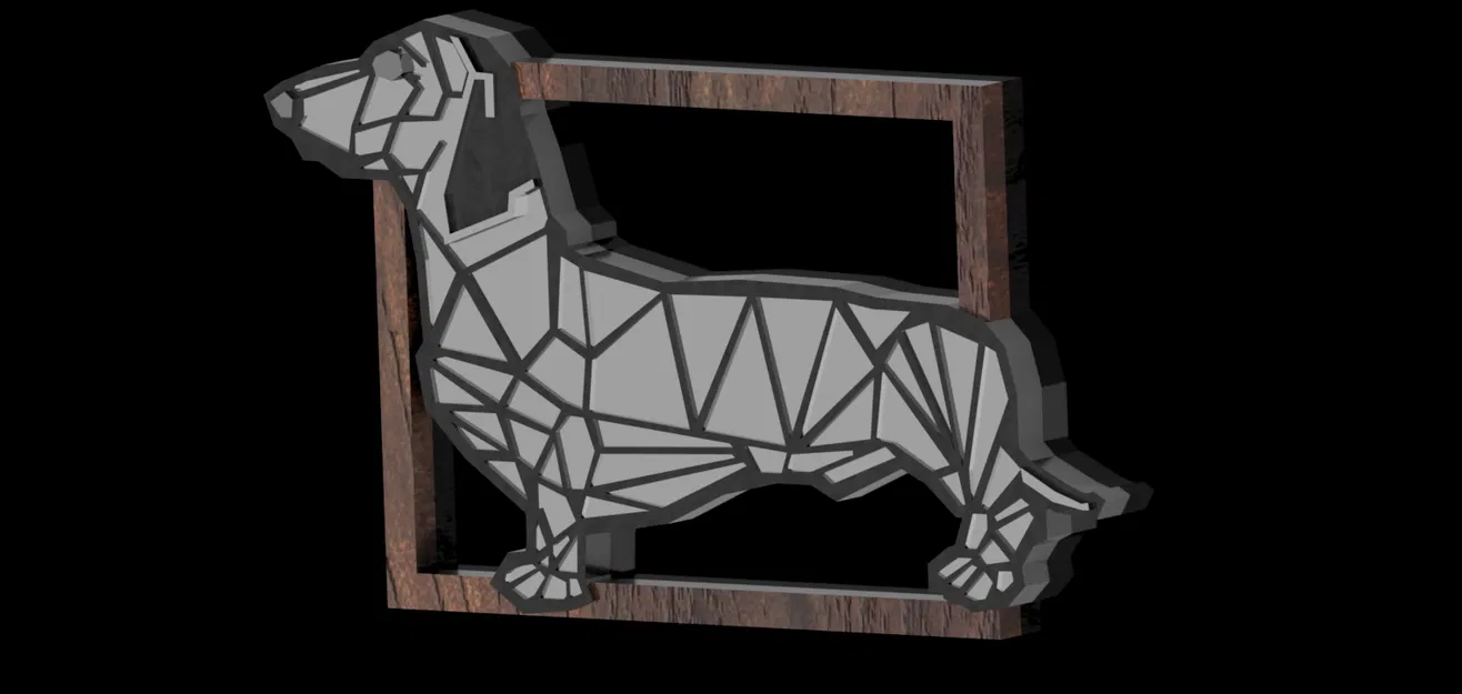 Mô hình trang trí chú chó Dachshund hình học - Ý tưởng quà tặng độc đáo - Image 6