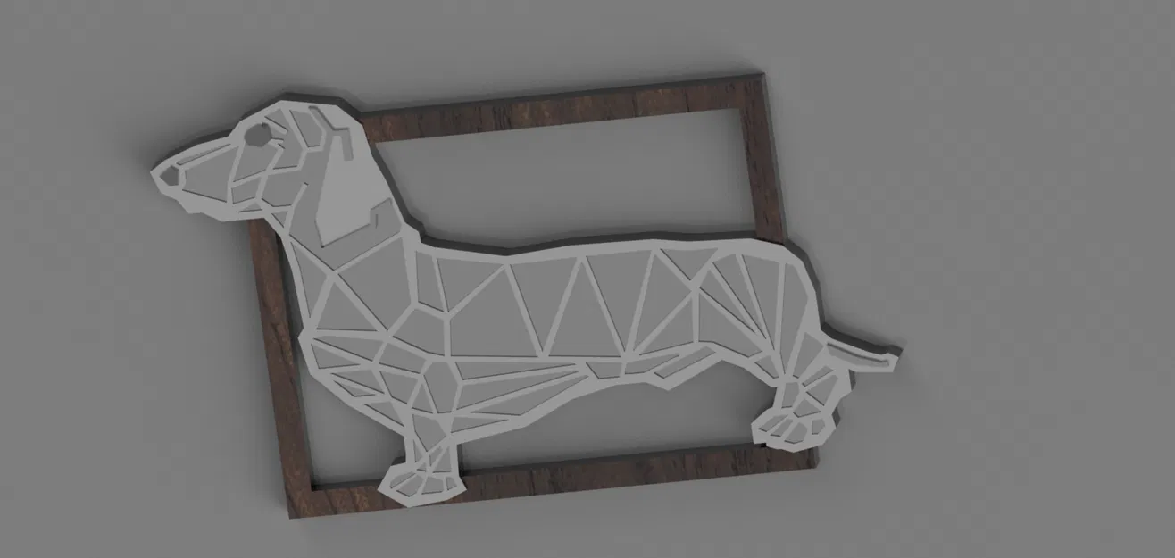 Mô hình trang trí chú chó Dachshund hình học - Ý tưởng quà tặng độc đáo - Image 7