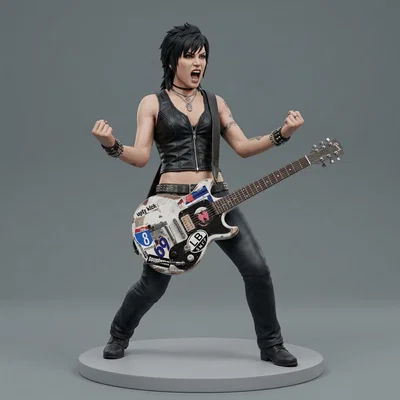 Mô hình 3D Joan Jett - Tượng nhân vật Rock huyền thoại chất lượng cao