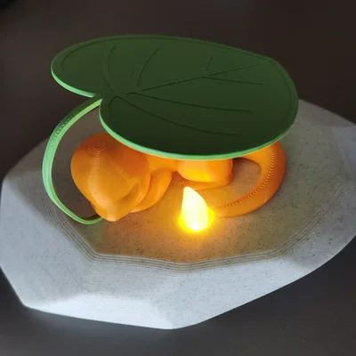 Mô hình chiếc lá trang trí cho đèn ngủ Charmander 3D