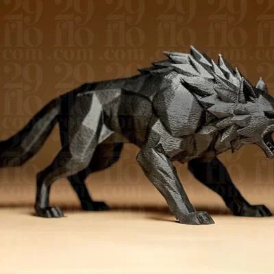 Mô hình Sói Hình Học (Geometric Wolf Figurine)