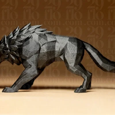 Mô hình Sói Hình Học (Geometric Wolf Figurine)