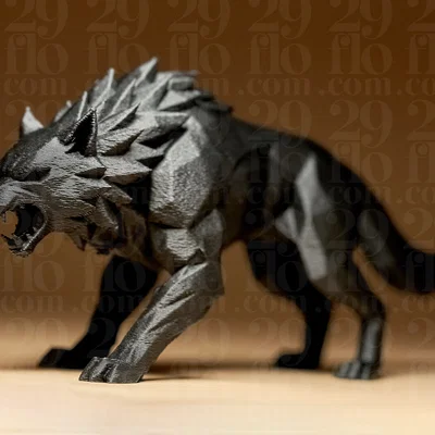 Mô hình Sói Hình Học (Geometric Wolf Figurine)