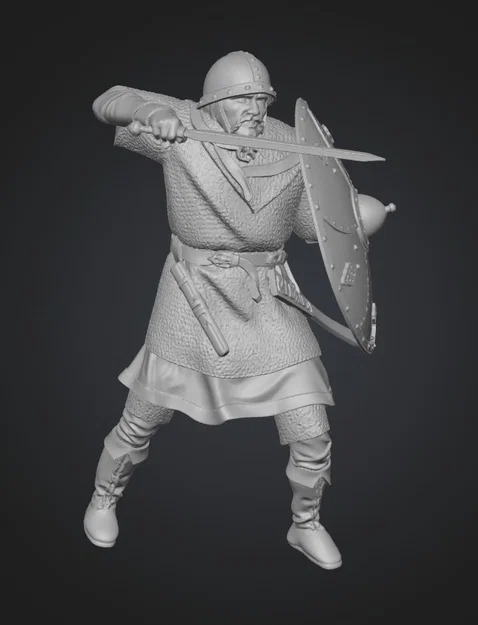 Mô hình chiến binh Frankish hạng nặng cuối thế kỷ VIII (File STL) - Image 1