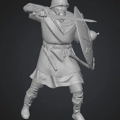 Mô hình chiến binh Frankish hạng nặng cuối thế kỷ VIII (File STL)