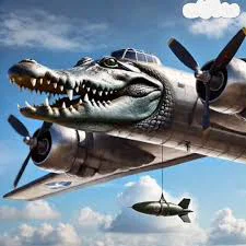 Mô hình 3D độc đáo máy bay cá sấu Bombardiro Crocodilo