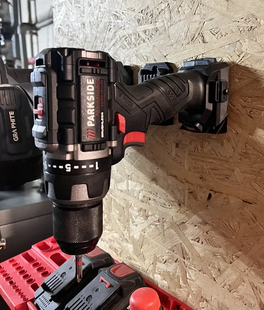 Giá treo tường 3D cho máy khoan Parkside - Giải pháp lưu trữ thông minh - Image 1