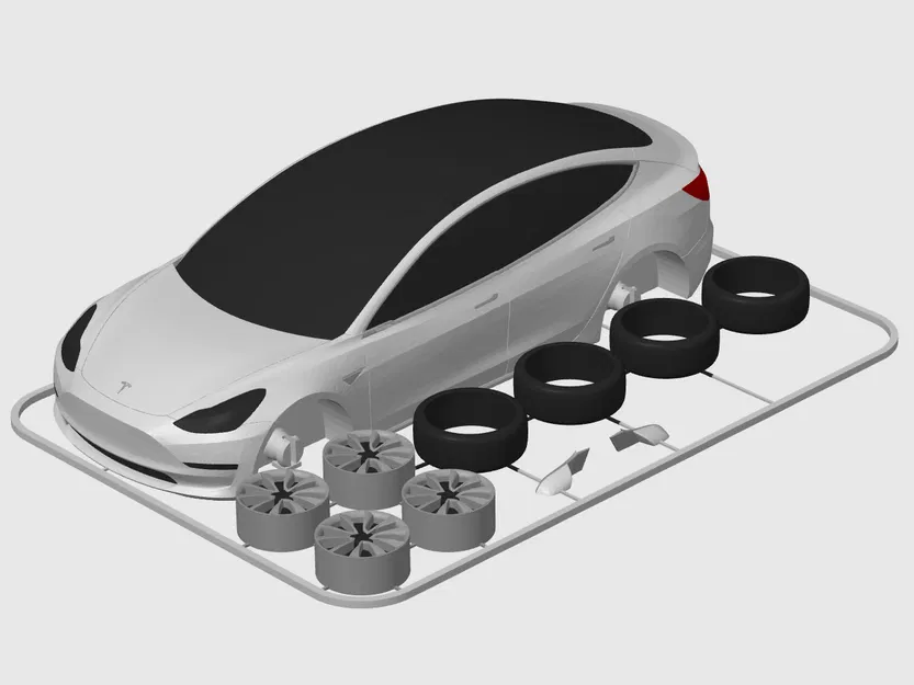 Mô hình Tesla Model 3 Kit Card (tỷ lệ 1:24) - Image 4