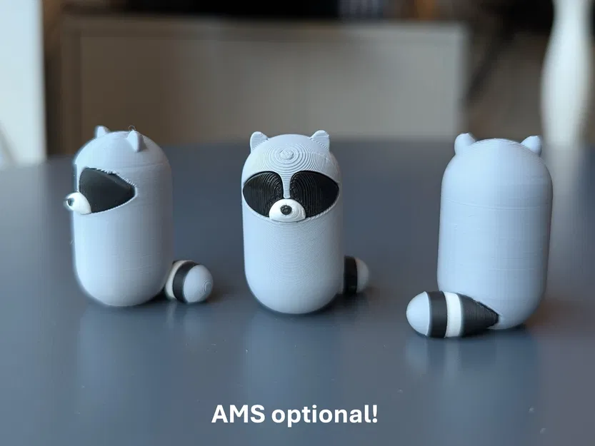 Mô hình Gấu Raccoon tí hon phong cách tối giản - Không cần AMS! - Image 1