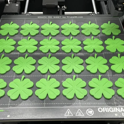 Mô hình Cỏ bốn lá (Four-Leaf Clover) trang trí may mắn cho 3D printing