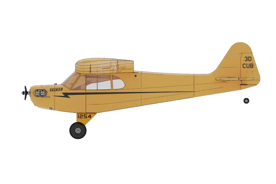 Piper J-3 CUB - Mẫu máy bay RC 3D in ấn nhẹ và dễ lắp ráp - Image 8