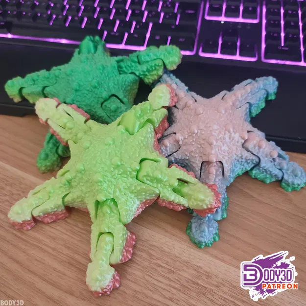 Mô hình sao biển khớp nối linh hoạt (Articulated Starfish) in 3D - Image 1