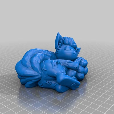 Mô hình 3D Vulpix Alola ngủ dễ thương cho máy in FDM
