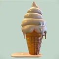 Mô hình kem ốc quế tan chảy trang trí 3D siêu chân thực - Thumbnail 1