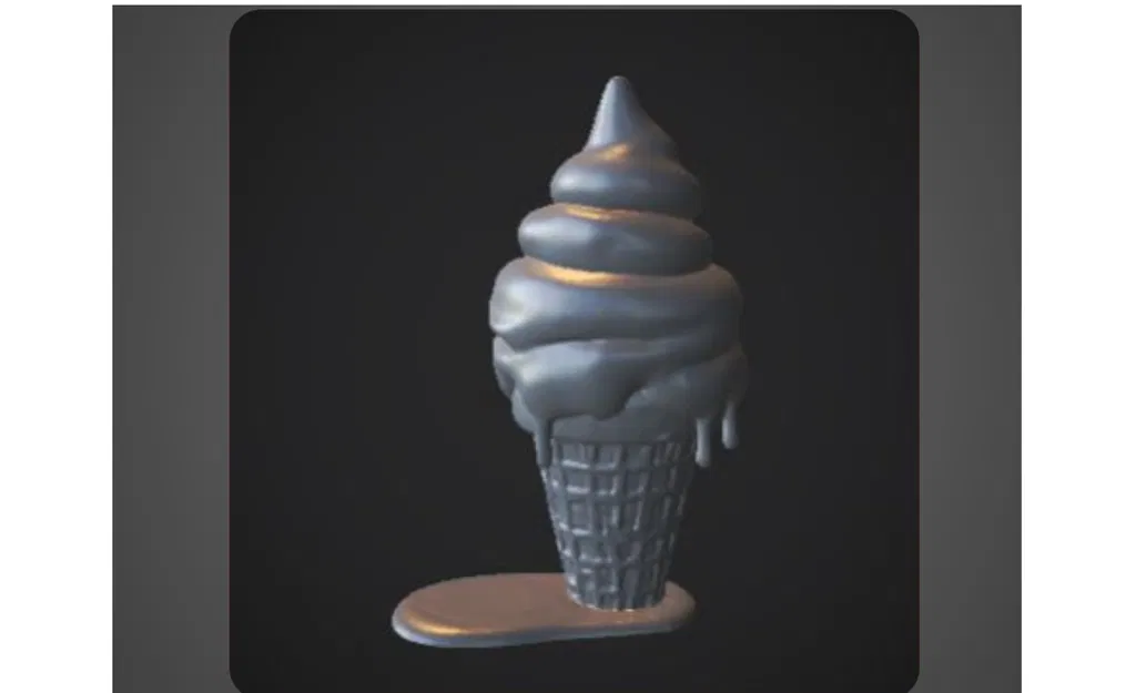 Mô hình kem ốc quế tan chảy trang trí 3D siêu chân thực - Image 2