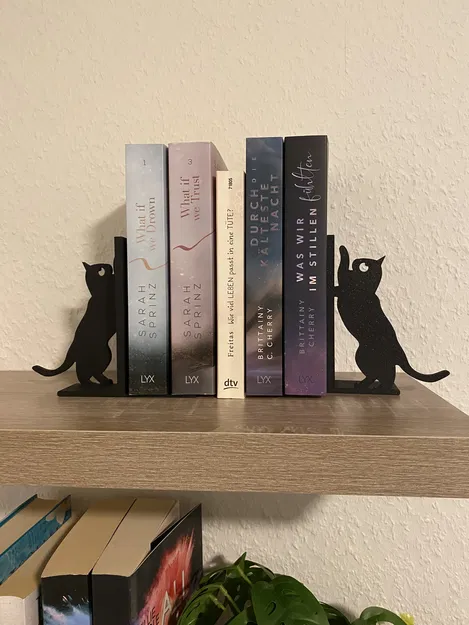 Kẹp giữ sách hình chú mèo 3D xinh xắn cho kệ sách ngăn nắp - Image 1