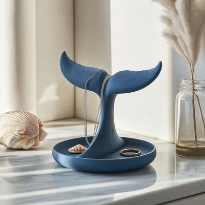 Giá treo trang sức đuôi cá voi dùng cho trang trí nhà cửa in 3D