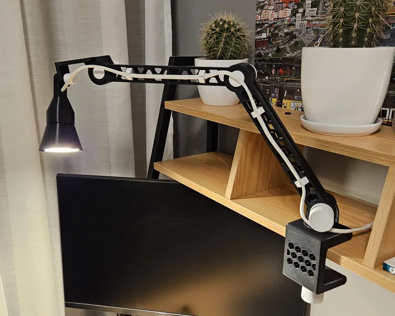 Tự in 3D đèn bàn thông minh kèm kẹp dây điện tiện lợi - Image 3