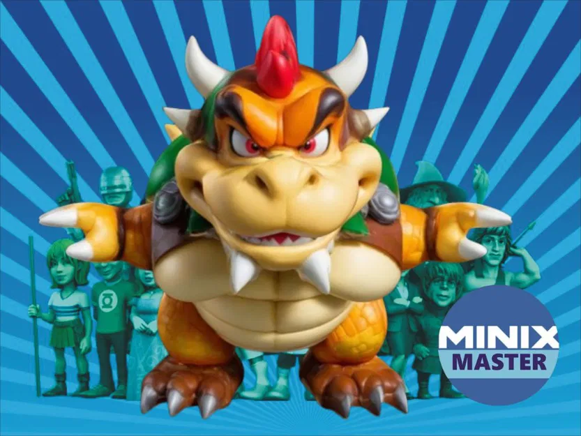 Mô hình Minix Bowser in 3D chi tiết - Nhân vật biểu tượng cho fan Mario - Image 1