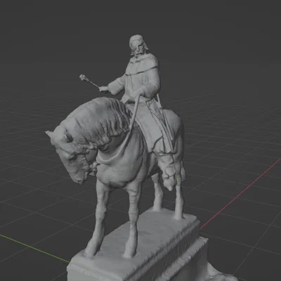 Mô hình 3D Tượng đài lịch sử Jan Žižka cưỡi ngựa