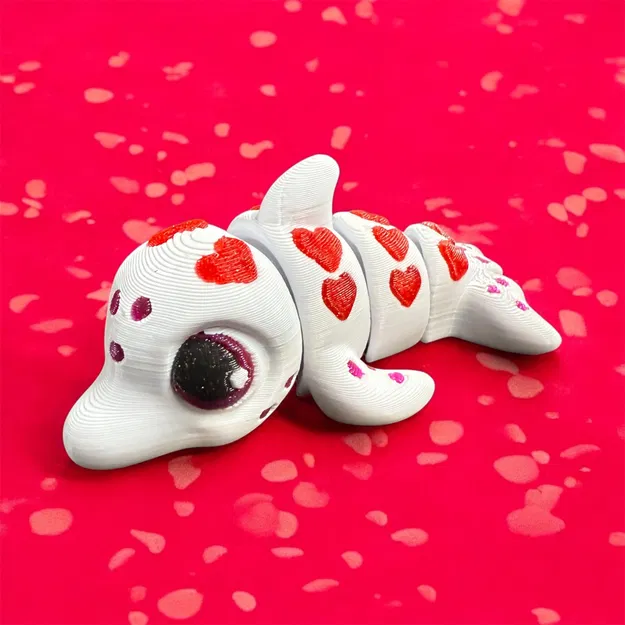 Mô hình cá heo tình yêu khớp nối Love Dolphin Articulate Flexi Mini - Image 1