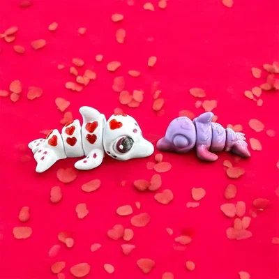 Mô hình cá heo tình yêu khớp nối Love Dolphin Articulate Flexi Mini