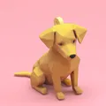 Móc khóa chó phong cách low poly - Thumbnail 1
