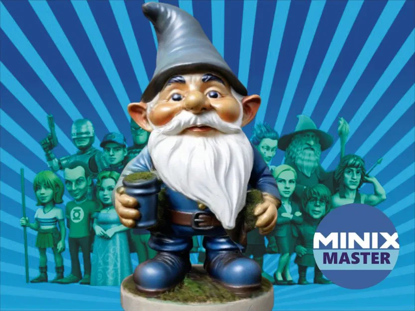 Mô hình 3D chú lùn Minix Garden Gnome dễ thương để trang trí - Image 1