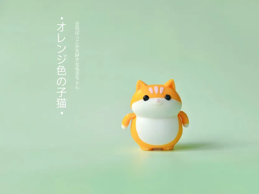 Mô hình mèo cam mini bỏ túi có khớp cử động đáng yêu - Image 1