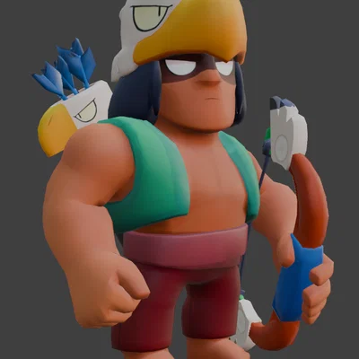 Mô hình 3D Bo Brawl Stars - Nhân vật thiện xạ đầy ấn tượng