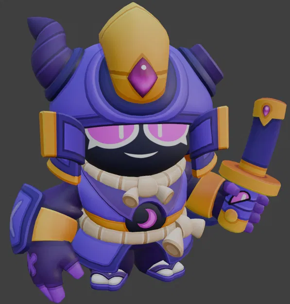 Mô hình 3D Dark Samurai Gene - Tượng nhân vật Brawl Stars cực chất - Image 1