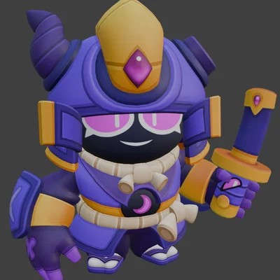 Mô hình 3D Dark Samurai Gene - Tượng nhân vật Brawl Stars cực chất