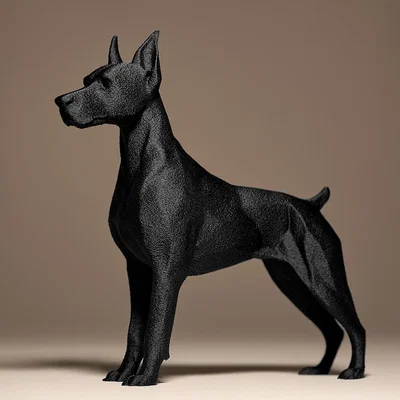 Tượng trang trí chó Doberman