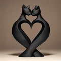 Tượng Mèo Đôi (Cat's Love) - Mô hình trang trí tối giản - Thumbnail 1