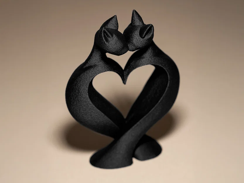 Tượng Mèo Đôi (Cat's Love) - Mô hình trang trí tối giản - Image 2