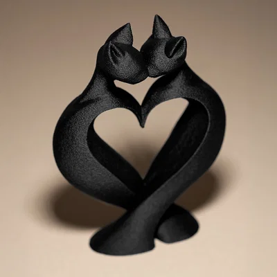 Tượng Mèo Đôi (Cat's Love) - Mô hình trang trí tối giản