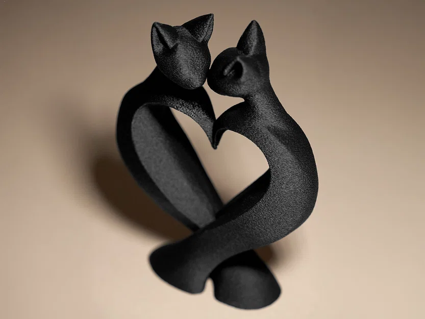 Tượng Mèo Đôi (Cat's Love) - Mô hình trang trí tối giản - Image 3