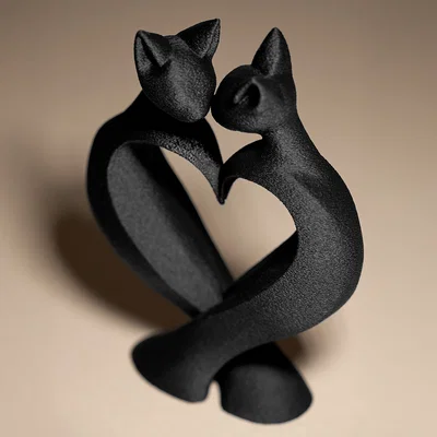 Tượng Mèo Đôi (Cat's Love) - Mô hình trang trí tối giản