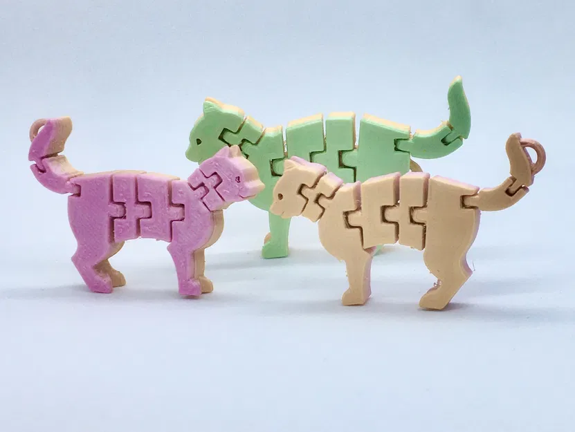 Móc khóa mèo Flexi Cat cử động linh hoạt - Mẫu in 3D đẹp mắt - Image 1