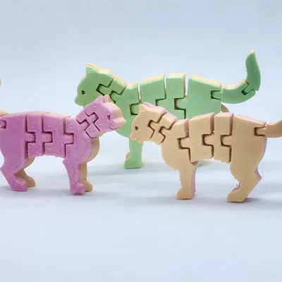 Móc khóa mèo Flexi Cat cử động linh hoạt - Mẫu in 3D đẹp mắt