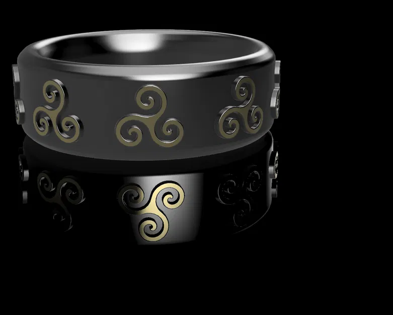 Mẫu nhẫn Triskel đẹp mắt – Thiết kế trang sức in 3D phong cách cổ điển - Image 1
