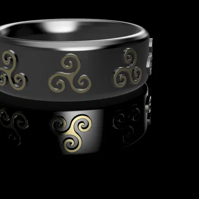 Mẫu nhẫn Triskel đẹp mắt – Thiết kế trang sức in 3D phong cách cổ điển