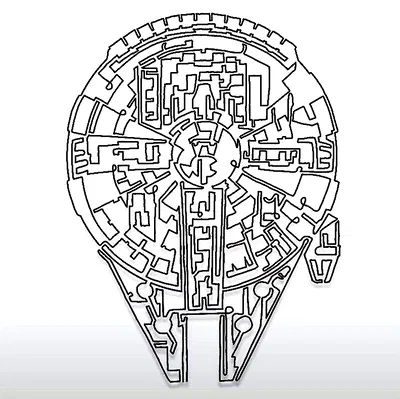 Tranh Treo Tường 3D Millennium Falcon Star Wars Độc Đáo