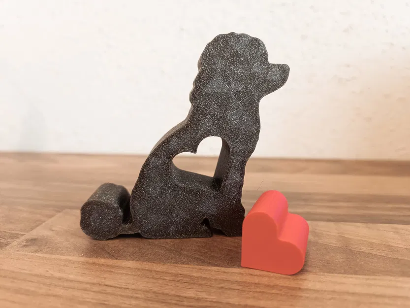 Tượng Chú Chó Poodle Trang Trí Kèm Trái Tim Đáng Yêu - In 3D - Image 4