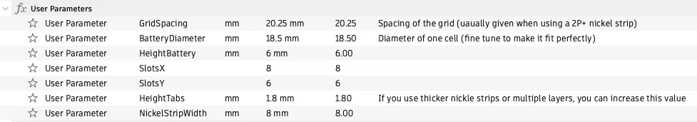 Giá Đỡ Pin (Battery Pack Cell Holder) - Parametric - Image 3
